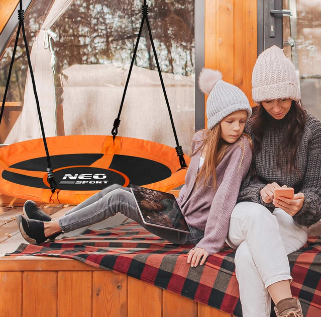 Huśtawka Neo-Sport Bocianie gniazdo Swingo 95 cm XXL Pomarańczowa (5903890617622) - obraz 11