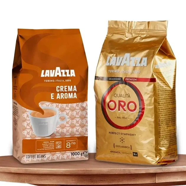 Комплект кава в зернах Lavazza Qualita Oro 1 кг + кава в зернах Lavazza Crema E Aroma 1 кг Натуральна кава - зображення 5