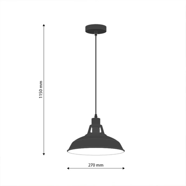 Żyrandol wiszący DPM SL-0087 E27 Black (5906881231258) - obraz 5