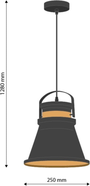 Żyrandol wiszący DPM SL-0100 E27 Black/Cooper (5906881231371) - obraz 3