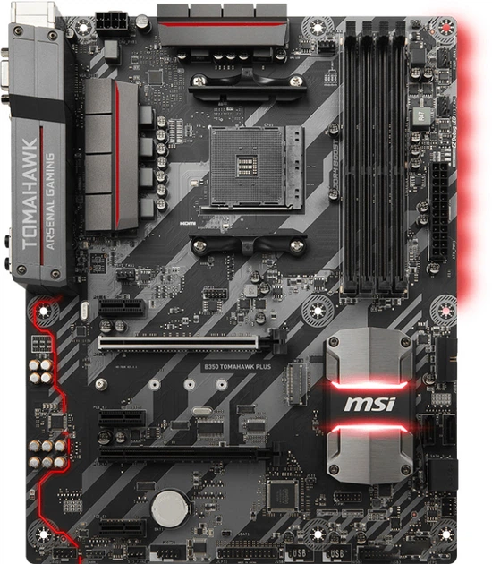 MSI B350 TOMAHAWK Ryzen5搭載 Материнская плата MSI B350 Tomahawk Plus (sAM4, AMD B350, PCI-Ex16