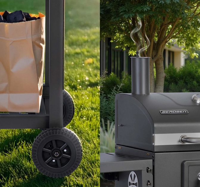 Grill węglowy Berdsen BD-892 z pokrowcem Czarny (5903890630379) - obraz 2