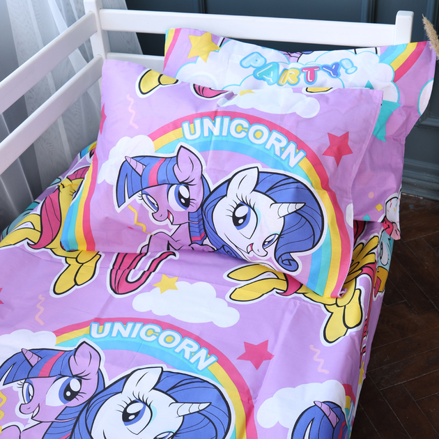 Комплект постільної білизни в ліжечко дитячий Mirson 110x140 см Kids Time 17-0793 My Little Pony Бязь (2200011428031) - зображення 2