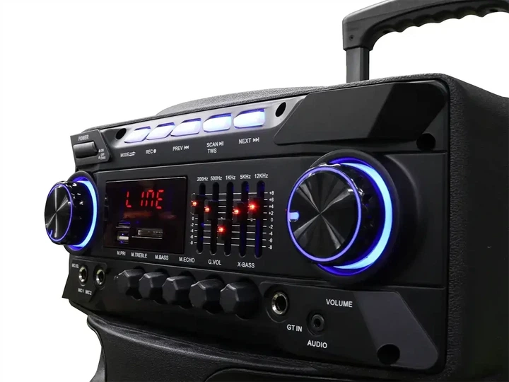 Акустическая переносная колонка ZXX-9292 60Вт 10" 72х43х34см TWS/FM/USB/TF/SD/BT/REC/EQ/LED/2MIC/ДУ 1шт - изображение 4