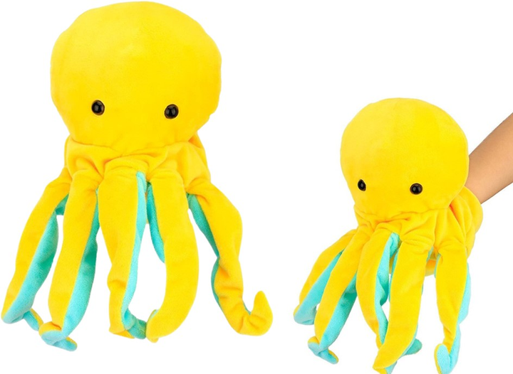 Лялька на руку Lean Toys Восьминіг Жовтий 25 см 16409 (5905679079195) - зображення 1