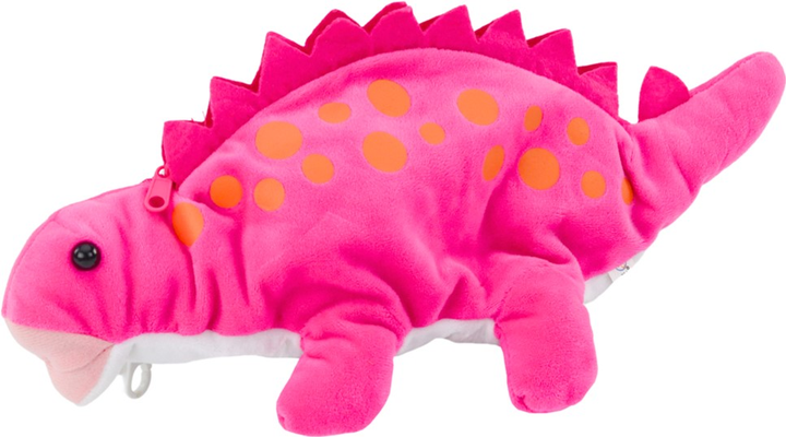 Maskotka Lean Toys Dinozaur ze schowkiem Różowy 34 cm 16698 (5905884452844) - obraz 1