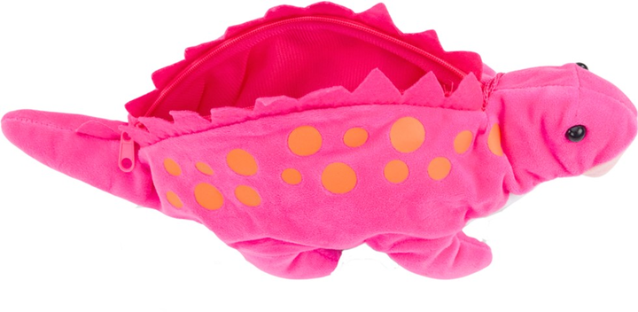 Maskotka Lean Toys Dinozaur ze schowkiem Różowy 34 cm 16698 (5905884452844) - obraz 2