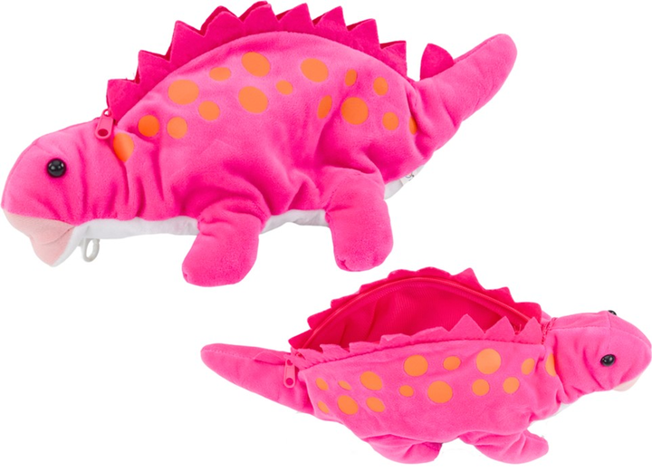 Maskotka Lean Toys Dinozaur ze schowkiem Różowy 34 cm 16698 (5905884452844) - obraz 3