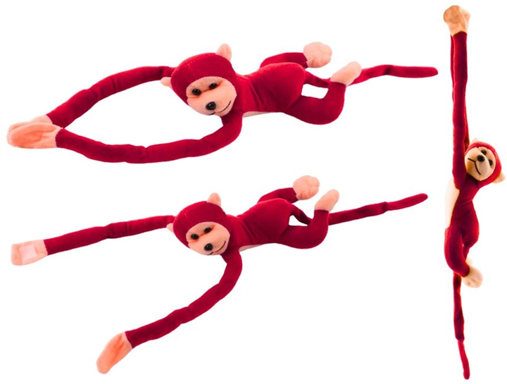 Maskotka Lean Toys Małpka z dźwiękiem Czerwona 60 cm 16808 (5905884451250) - obraz 2