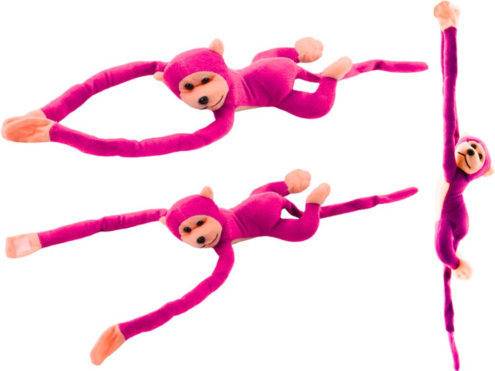 М'яка іграшка Lean Toys Мавпа зі звуком Темно-рожева 60 см 16807 (5905884451243) - зображення 4