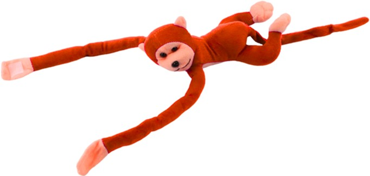 Maskotka Lean Toys Małpka z dźwiękiem Pomarańczowa 60 cm 16812 (5905884451298) - obraz 2