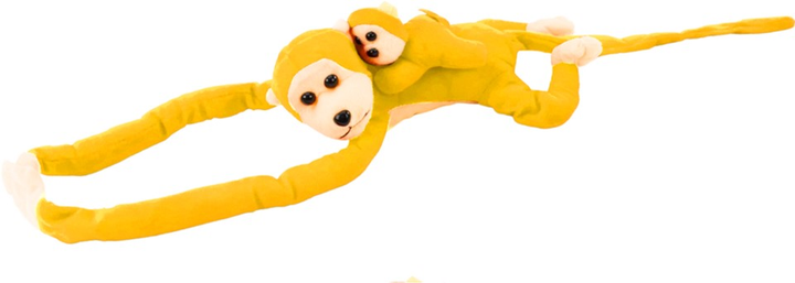 М'яка іграшка Lean Toys Мавпа з дитинчам Жовта 70 см 16831 (5905884451489) - зображення 3