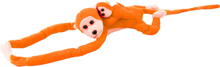 М'яка іграшка Lean Toys Мавпа з дитинчам Помаранчева 70 см 16832 (5905884451496) - зображення 3