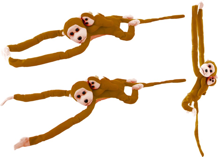 Maskotka Lean Toys Małpka z dzieckiem Ciemnobrązowa 70 cm 16834 (5905884451519) - obraz 4