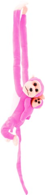 Maskotka Lean Toys Małpka z dzieckiem Różowa 90 cm 16836 (5905884451533) - obraz 1