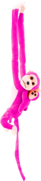 Maskotka Lean Toys Małpka z dzieckiem Ciemnoróżowa 90 cm 16837 (5905884451540) - obraz 1
