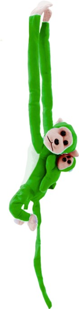 Maskotka Lean Toys Małpka z dzieckiem Zielona 90 cm 16840 (5905884451571) - obraz 1