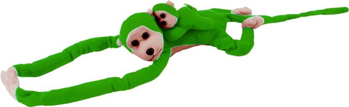 Maskotka Lean Toys Małpka z dzieckiem Zielona 90 cm 16840 (5905884451571) - obraz 3