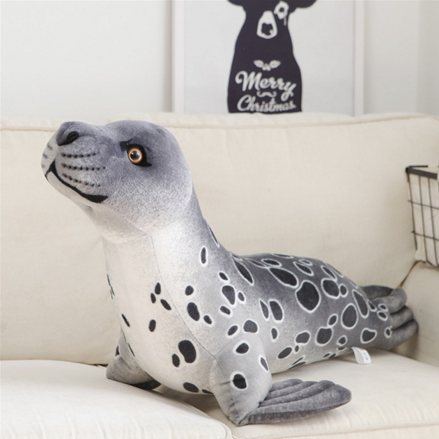 Maskotka-przytulanka Lean Toys Foka Szara 37 cm 22467 (5905991048237) - obraz 2