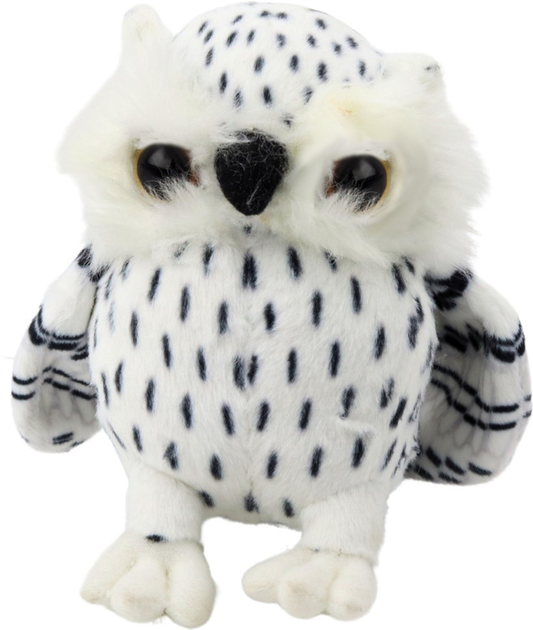 Maskotka-przytulanka Lean Toys Sowa Biała w czarne cętki 15 cm 22468 (5905991048244) - obraz 1