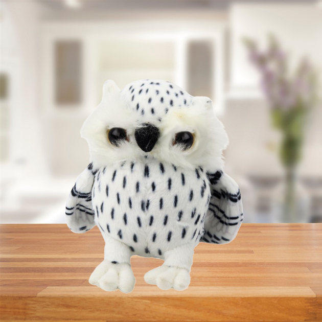 Maskotka-przytulanka Lean Toys Sowa Biała w czarne cętki 15 cm 22468 (5905991048244) - obraz 2