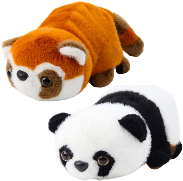 Zestaw maskotek-przytulanek Lean Toys Panda Klasyczna i Czerwona 22 cm 22120 (5905991044765) - obraz 1