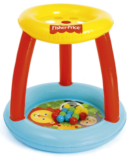 Basenik dmuchany dla dzieci Bestway Fisher-Price z daszkiem i piłeczkami 89 x 89 x 84 cm 93541 (6942138961843) - obraz 1