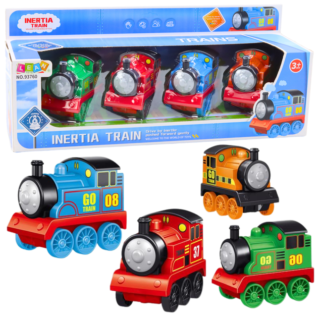 Набір іграшок Lean Toys Локомотиви з приводом (22710) 4 шт (5905991050599) - зображення 2