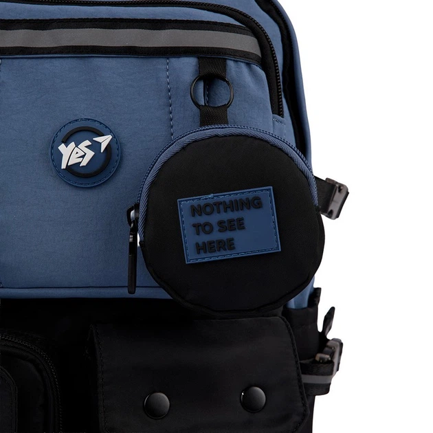 Рюкзак для подростка Yes T-107 Blue, для девочек, синий/черный (559975) - изображение 9