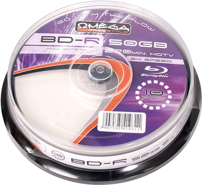Dyski Freestyle BD-R BLU-RAY 50 GB 6x Print FF Cake 10 szt (OFBDRDLP6C10) - obraz 1