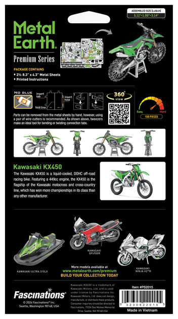 Металлический 3D конструктор "Мотоцикл Kawasaki KX-450" - Фото 8 Металлический 3D конструктор "Мотоцикл Kawasaki KX-450" - изображение 8