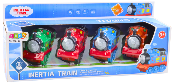 Набір іграшок Lean Toys Локомотиви з приводом (22710) 4 шт (5905991050599) - зображення 1