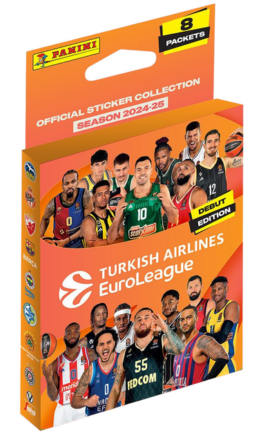 Zestaw kart kolekcjonerskich Panini Euroleague 2025: Mini Blister with 40 Stickers Total Packs 105882 (8051708023107) - obraz 1