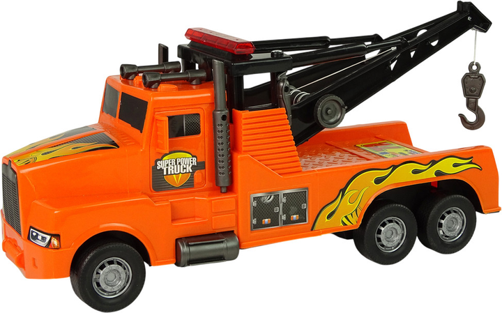 Ciężarówka holownicza Lean Toys Pomoc drogowa z liną 1:10 Pomarańczowa (9852) (5904204757744) - obraz 4