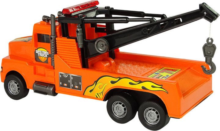 Ciężarówka holownicza Lean Toys Pomoc drogowa z liną 1:10 Pomarańczowa (9852) (5904204757744) - obraz 6