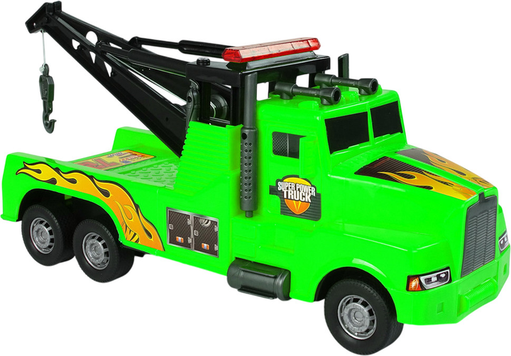 Ciężarówka holownicza Lean Toys Pomoc drogowa z liną 1:10 Zielona (9850) (5904204757737) - obraz 4