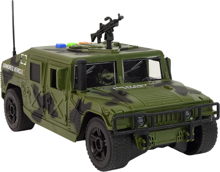 Pojazd wojskowy Lean Toys z napędem frykcyjnym, światłem i dźwiękiem Zielony (12756) (5905214977948) - obraz 5