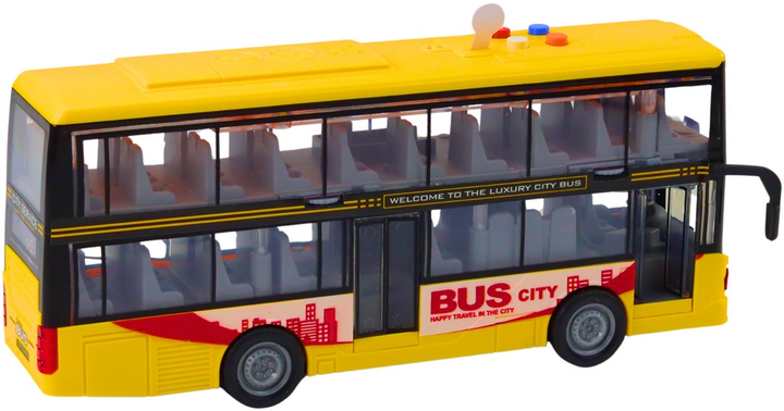 Двоповерховий автобус Lean Toys з інерційним приводом, підсвічуванням і звуковими ефектами 1:16 жовтий (13596) (5905991022756) - зображення 4