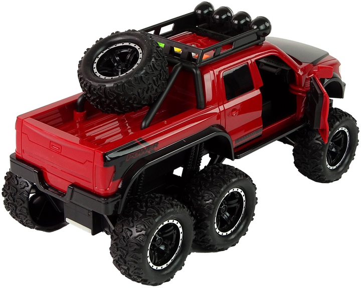 Autko terenowe Lean Toys z napędem frykcyjnym i dużymi kołami 1:16 Czerwone (15392) (5905515357692) - obraz 6