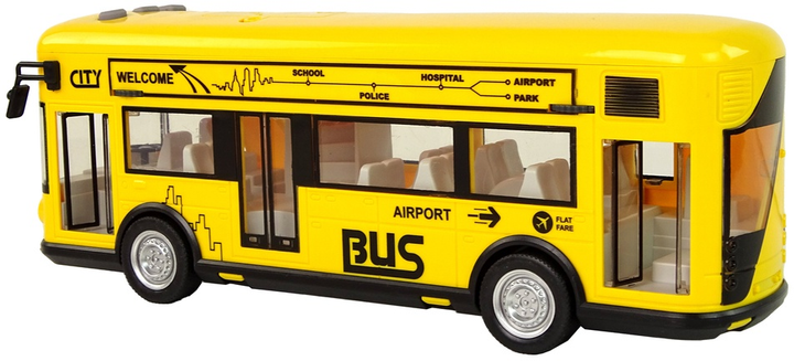 Міський автобус Lean Toys з інерційним приводом 1:18 жовтий (15478) (5905515358569) - зображення 4