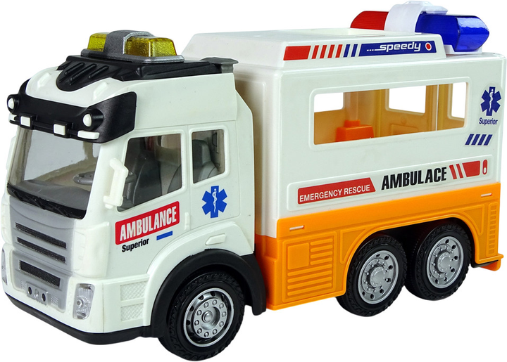 Ambulans autko Lean Toys na baterie ze światłem i dźwiękami (5392) (5905214979577) - obraz 3