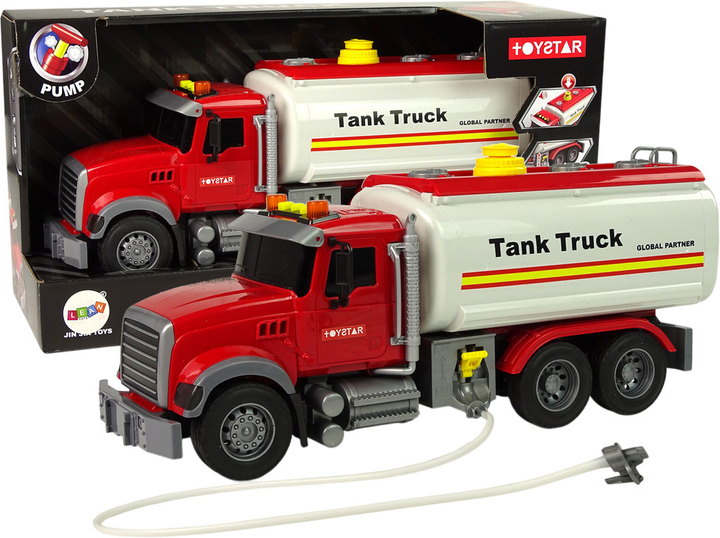 Ciężarówka cysterna Lean Toys z dźwiękiem i światłami Biała (9529) (5904204755511) - obraz 2