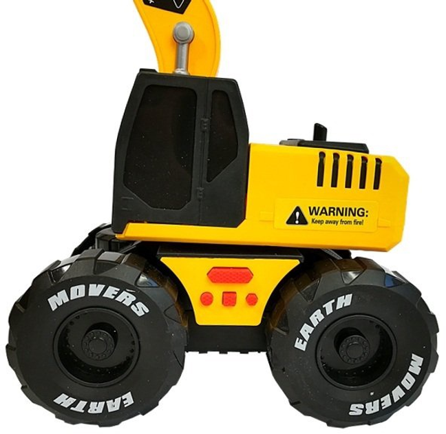 Koparka Lean Toys z napędem frykcyjnym, dźwiękami i światłami Żółta (5645) (5905679070895) - obraz 5