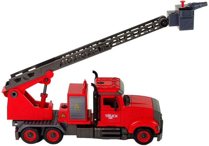Wóz strażacki Lean Toys do rozkręcania z akcesoriami Czerwony (15923) (5905679074640) - obraz 5