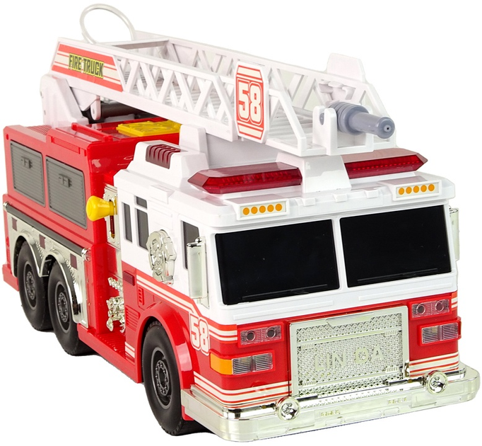 Wóz strażacki Lean Toys z dźwiękiem i światłami Czerwony (15506) (5905515358842) - obraz 6