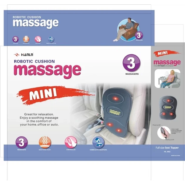 Масажна накидка Hanln з інфрачервоним прогріванням для спини Massage JB 616A міні на крісло 12 220V - Фото 6 Масажна накидка Hanln з інфрачервоним прогріванням для спини Massage JB 616A міні на крісло 12 220V - зображення 6