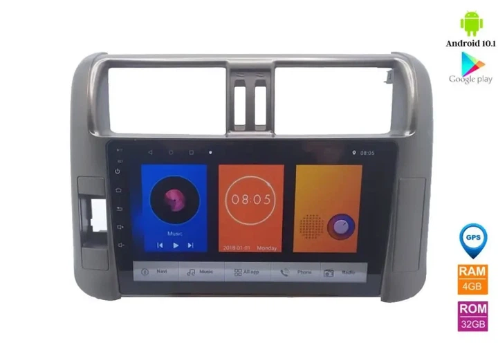 Штатна автомагнітола з навігацією Gps для автомобілів Toyota Prado 150 2010 2013 9 дюймів CAN Android 10.1 - зображення 2