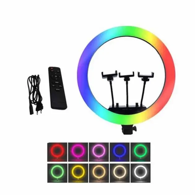 Кольцевая LED лампа RGB MJ18 45см 3 крепления - изображение 4