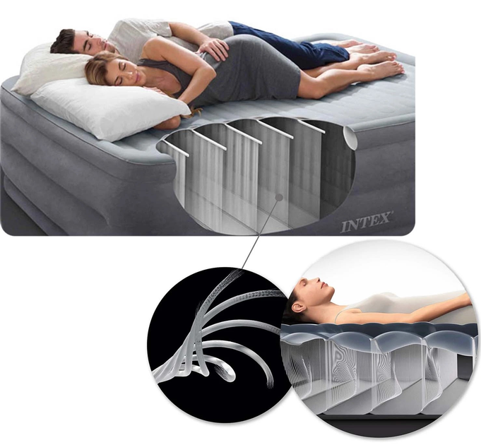 Надувний кутовий диван Intex 257 x 203 x 76 см 68575 Бежевий (6941057402772) - зображення 7