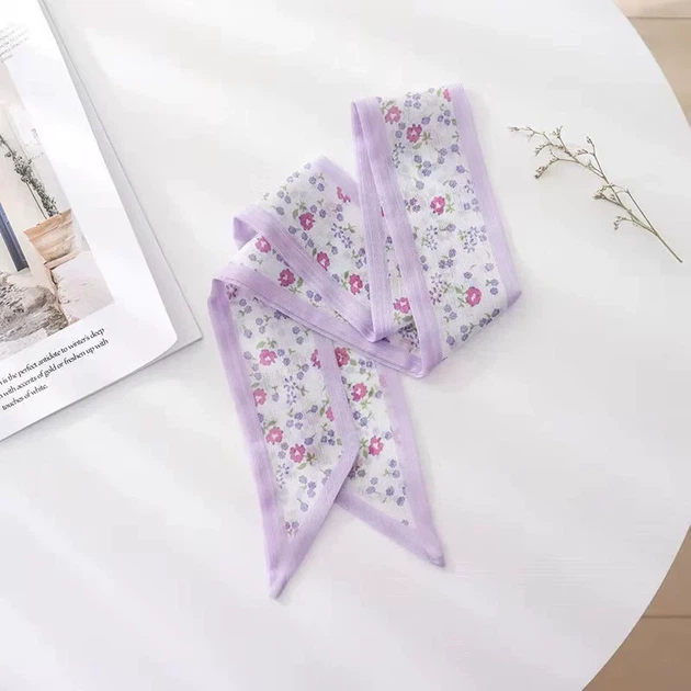 Хустинка-стрічка твіллі для волосся на шию на руку на сумку Honey Fashion Accessories фіолетовий (12-348/7) - Фото 1 Хустинка-стрічка твіллі для волосся на шию на руку на сумку Honey Fashion Accessories фіолетовий (12-348/7) - зображення 1